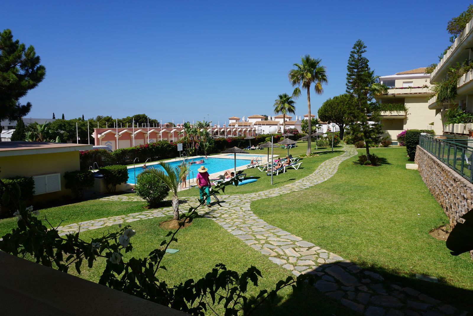 Pool view from garden